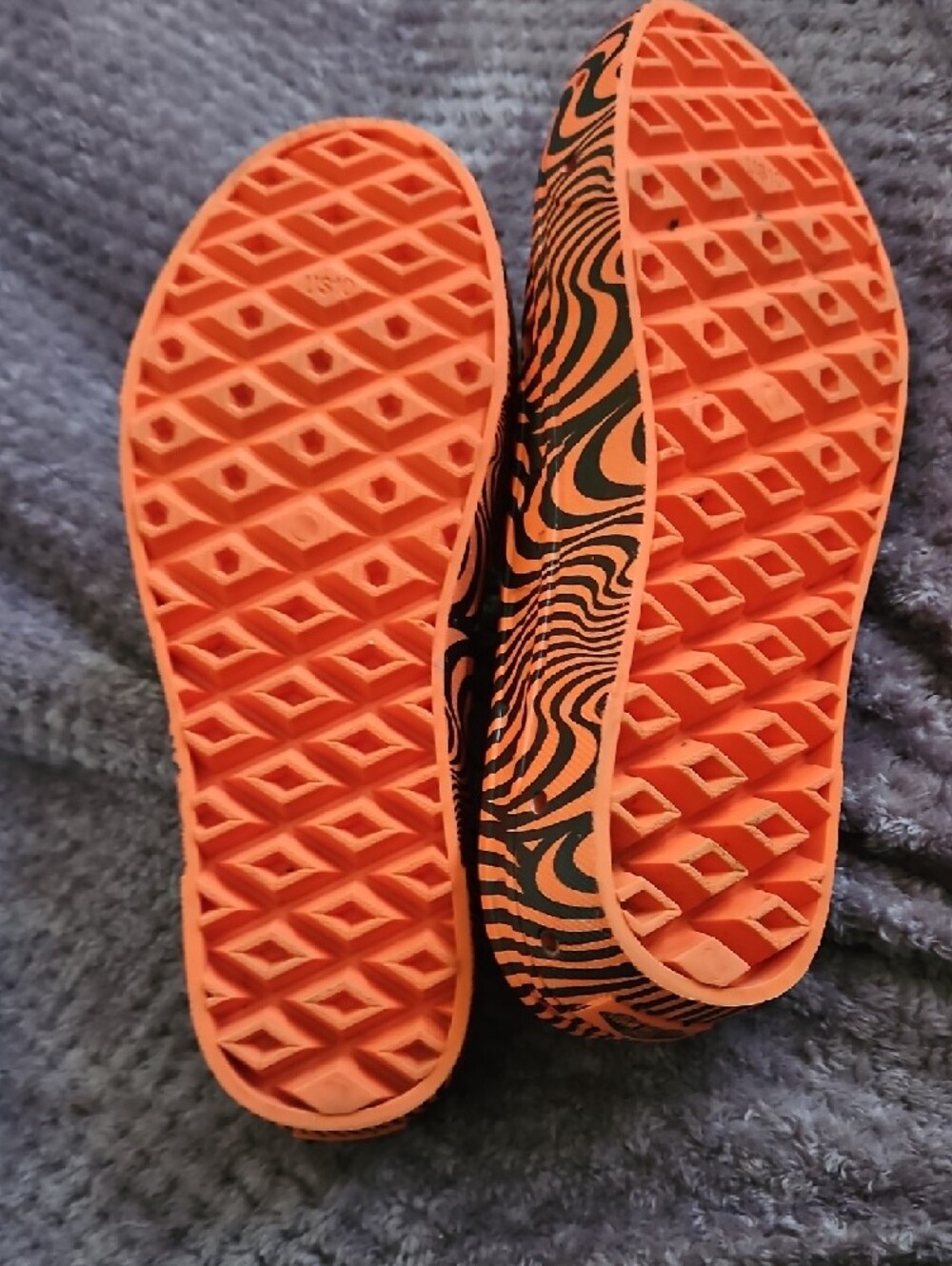 Vans Orange and Black Swirl Slip-On Clogs - Picture 3 of 7